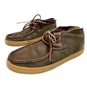 Olukai Men's Pahono Leather & Suede Mid Chukka Boots Shoes Brown Men's Size 8.5